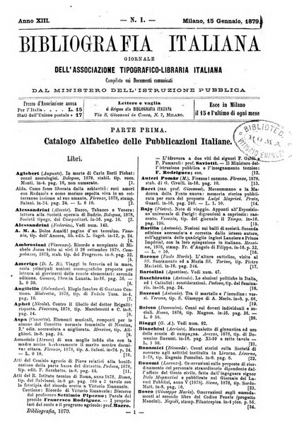 Bibliografia italiana giornale dell'Associazione libraria italiana