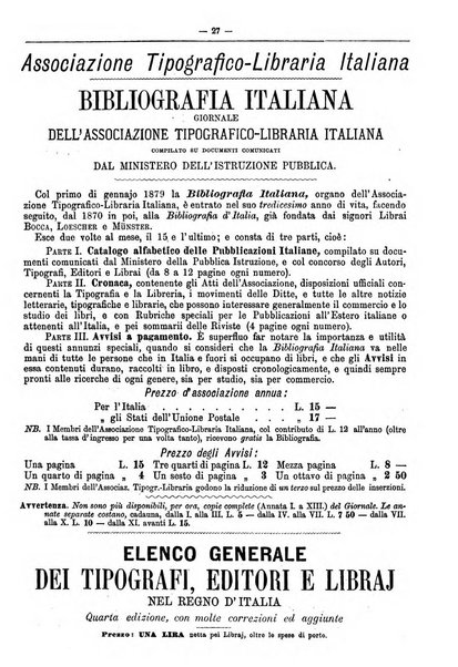 Bibliografia italiana giornale dell'Associazione libraria italiana