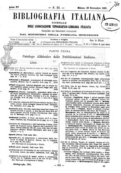 Bibliografia italiana giornale dell'Associazione libraria italiana