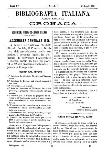 Bibliografia italiana giornale dell'Associazione libraria italiana