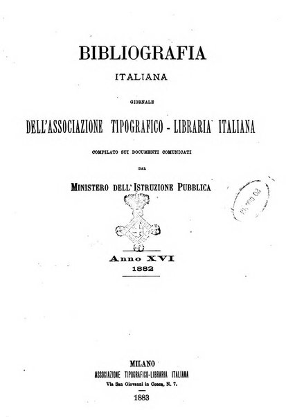 Bibliografia italiana giornale dell'Associazione libraria italiana