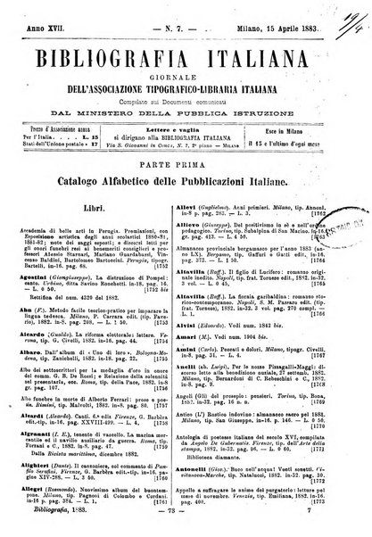 Bibliografia italiana giornale dell'Associazione libraria italiana