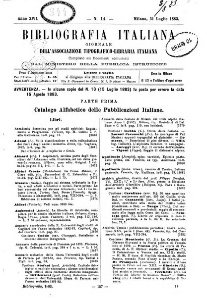 Bibliografia italiana giornale dell'Associazione libraria italiana