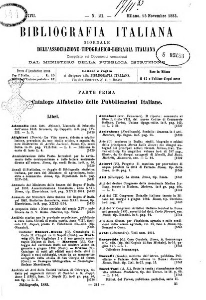 Bibliografia italiana giornale dell'Associazione libraria italiana