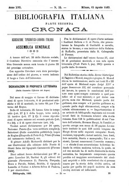 Bibliografia italiana giornale dell'Associazione libraria italiana