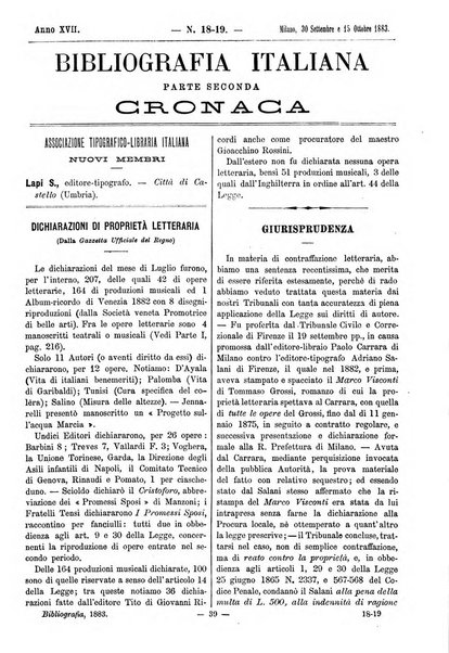 Bibliografia italiana giornale dell'Associazione libraria italiana