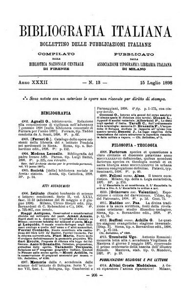 Bibliografia italiana giornale dell'Associazione libraria italiana