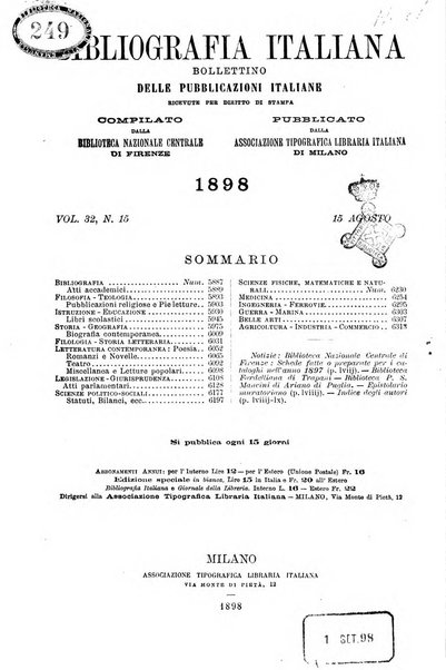 Bibliografia italiana giornale dell'Associazione libraria italiana