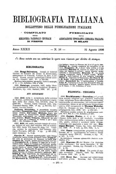 Bibliografia italiana giornale dell'Associazione libraria italiana