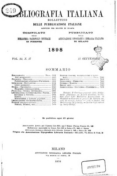 Bibliografia italiana giornale dell'Associazione libraria italiana