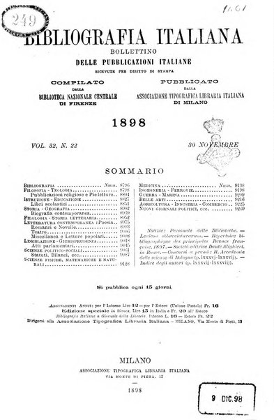 Bibliografia italiana giornale dell'Associazione libraria italiana