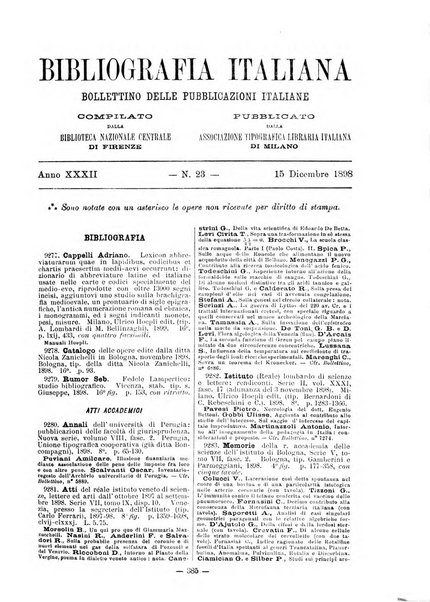 Bibliografia italiana giornale dell'Associazione libraria italiana