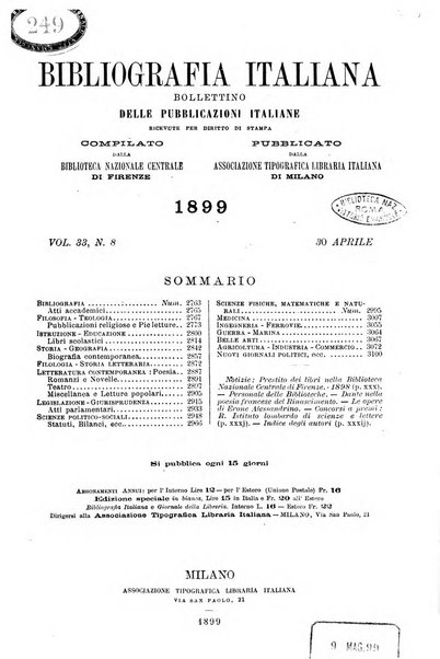 Bibliografia italiana giornale dell'Associazione libraria italiana