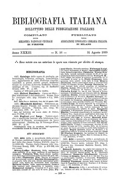 Bibliografia italiana giornale dell'Associazione libraria italiana