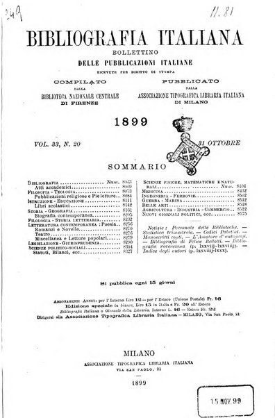 Bibliografia italiana giornale dell'Associazione libraria italiana