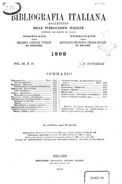 Bibliografia italiana giornale dell'Associazione libraria italiana