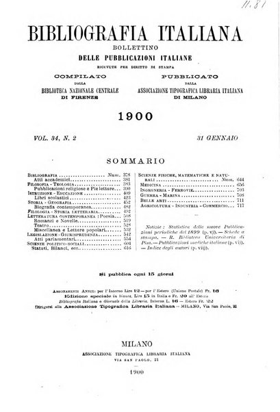 Bibliografia italiana giornale dell'Associazione libraria italiana