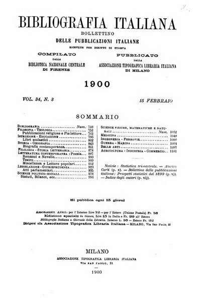 Bibliografia italiana giornale dell'Associazione libraria italiana