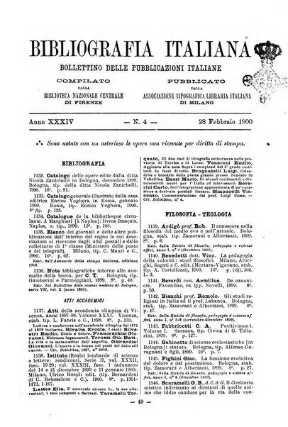 Bibliografia italiana giornale dell'Associazione libraria italiana