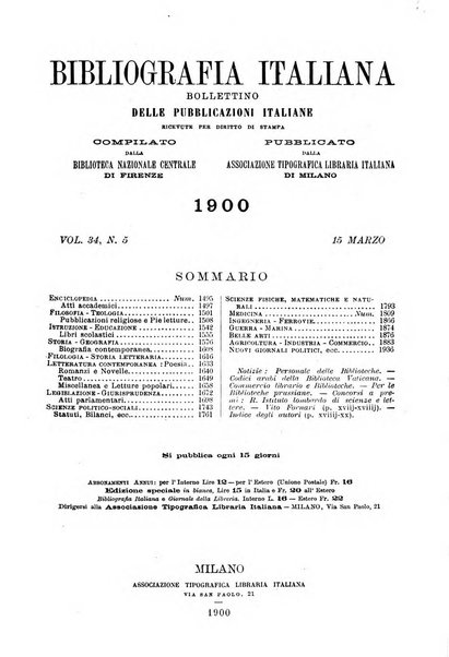 Bibliografia italiana giornale dell'Associazione libraria italiana