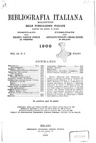 Bibliografia italiana giornale dell'Associazione libraria italiana