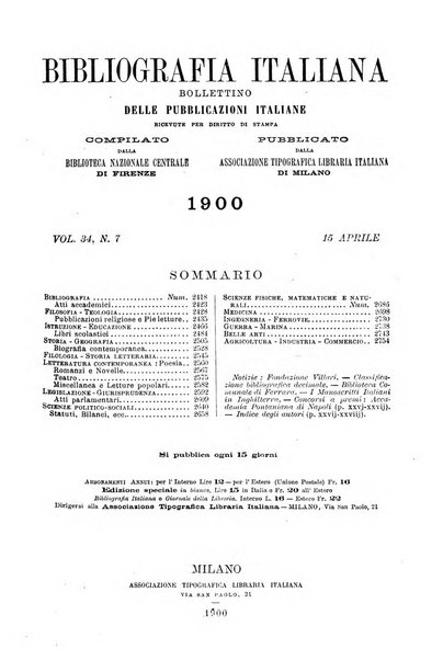 Bibliografia italiana giornale dell'Associazione libraria italiana