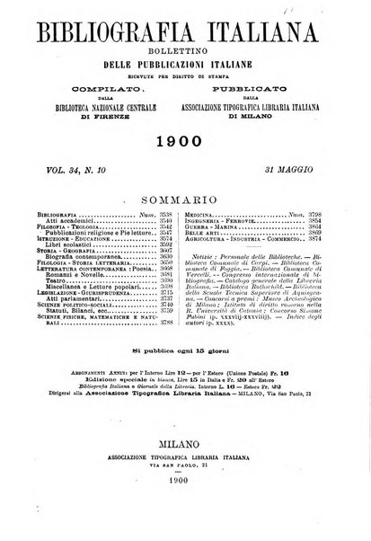 Bibliografia italiana giornale dell'Associazione libraria italiana