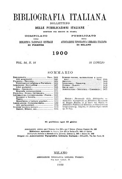 Bibliografia italiana giornale dell'Associazione libraria italiana