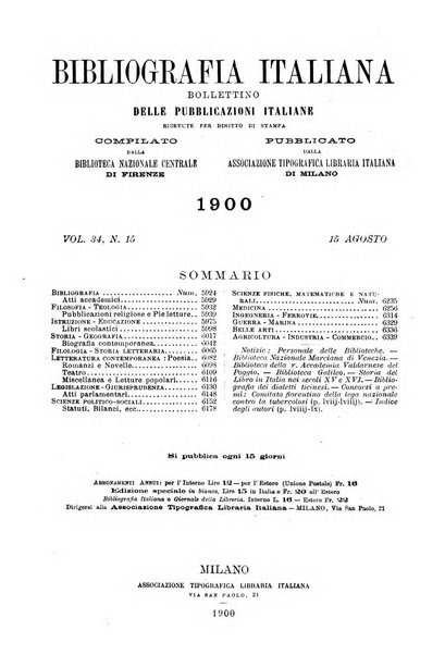 Bibliografia italiana giornale dell'Associazione libraria italiana