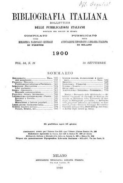 Bibliografia italiana giornale dell'Associazione libraria italiana