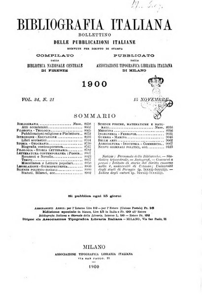 Bibliografia italiana giornale dell'Associazione libraria italiana