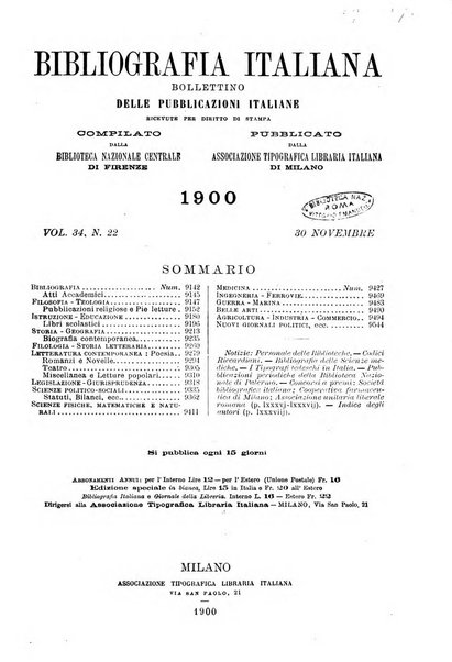 Bibliografia italiana giornale dell'Associazione libraria italiana