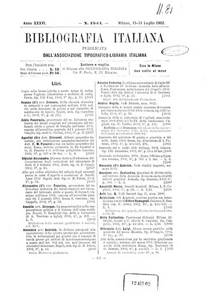 Bibliografia italiana giornale dell'Associazione libraria italiana