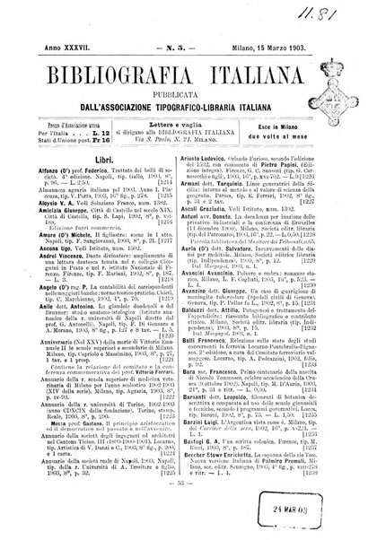 Bibliografia italiana giornale dell'Associazione libraria italiana