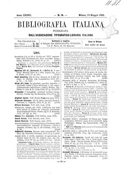 Bibliografia italiana giornale dell'Associazione libraria italiana