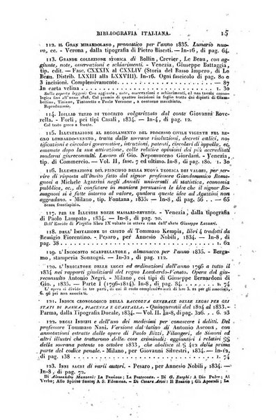 Bibliografia italiana, ossia elenco generale delle opere d'ogni specie e d'ogni lingua stampate in Italia e delle italiane pubblicate all'estero