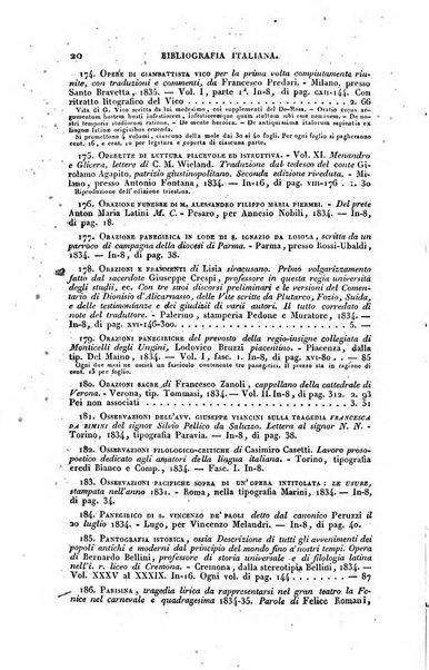 Bibliografia italiana, ossia elenco generale delle opere d'ogni specie e d'ogni lingua stampate in Italia e delle italiane pubblicate all'estero