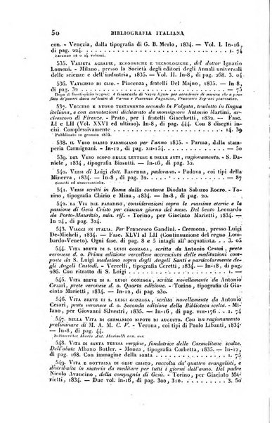 Bibliografia italiana, ossia elenco generale delle opere d'ogni specie e d'ogni lingua stampate in Italia e delle italiane pubblicate all'estero