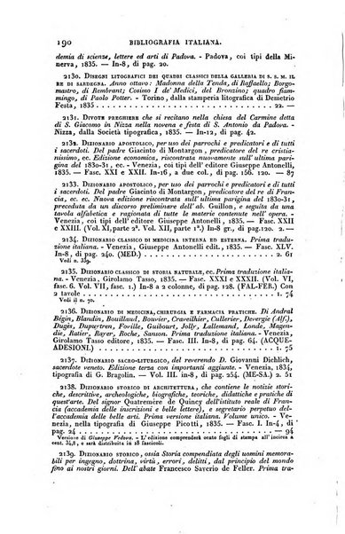 Bibliografia italiana, ossia elenco generale delle opere d'ogni specie e d'ogni lingua stampate in Italia e delle italiane pubblicate all'estero