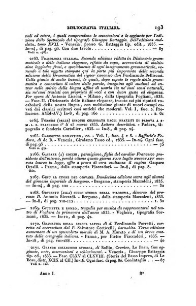 Bibliografia italiana, ossia elenco generale delle opere d'ogni specie e d'ogni lingua stampate in Italia e delle italiane pubblicate all'estero