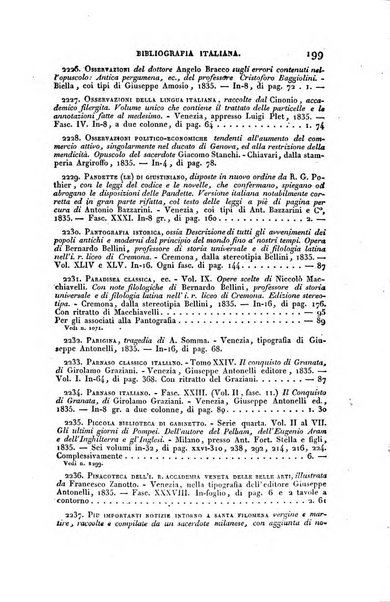 Bibliografia italiana, ossia elenco generale delle opere d'ogni specie e d'ogni lingua stampate in Italia e delle italiane pubblicate all'estero