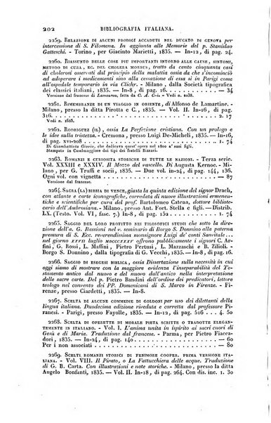 Bibliografia italiana, ossia elenco generale delle opere d'ogni specie e d'ogni lingua stampate in Italia e delle italiane pubblicate all'estero