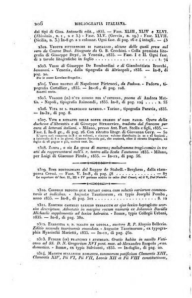 Bibliografia italiana, ossia elenco generale delle opere d'ogni specie e d'ogni lingua stampate in Italia e delle italiane pubblicate all'estero