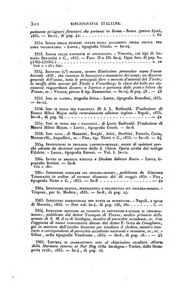 Bibliografia italiana, ossia elenco generale delle opere d'ogni specie e d'ogni lingua stampate in Italia e delle italiane pubblicate all'estero