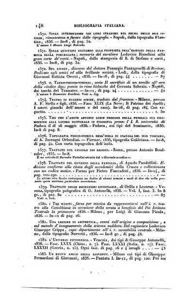 Bibliografia italiana, ossia elenco generale delle opere d'ogni specie e d'ogni lingua stampate in Italia e delle italiane pubblicate all'estero