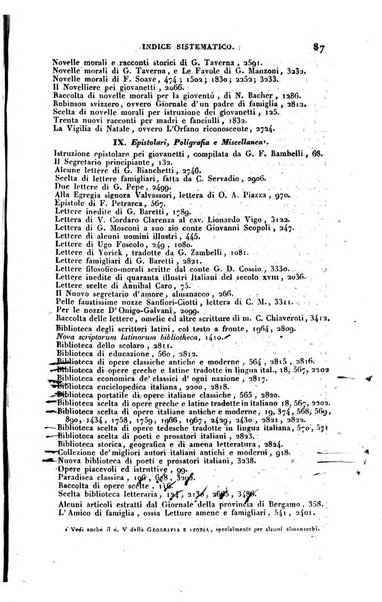 Bibliografia italiana, ossia elenco generale delle opere d'ogni specie e d'ogni lingua stampate in Italia e delle italiane pubblicate all'estero