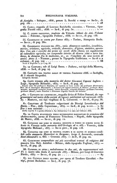 Bibliografia italiana, ossia elenco generale delle opere d'ogni specie e d'ogni lingua stampate in Italia e delle italiane pubblicate all'estero