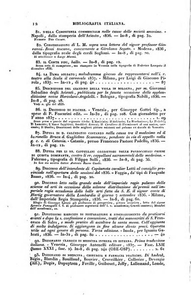 Bibliografia italiana, ossia elenco generale delle opere d'ogni specie e d'ogni lingua stampate in Italia e delle italiane pubblicate all'estero