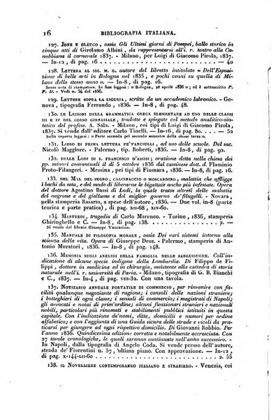 Bibliografia italiana, ossia elenco generale delle opere d'ogni specie e d'ogni lingua stampate in Italia e delle italiane pubblicate all'estero