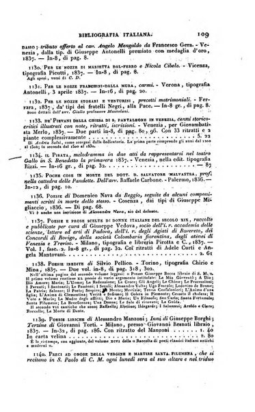 Bibliografia italiana, ossia elenco generale delle opere d'ogni specie e d'ogni lingua stampate in Italia e delle italiane pubblicate all'estero